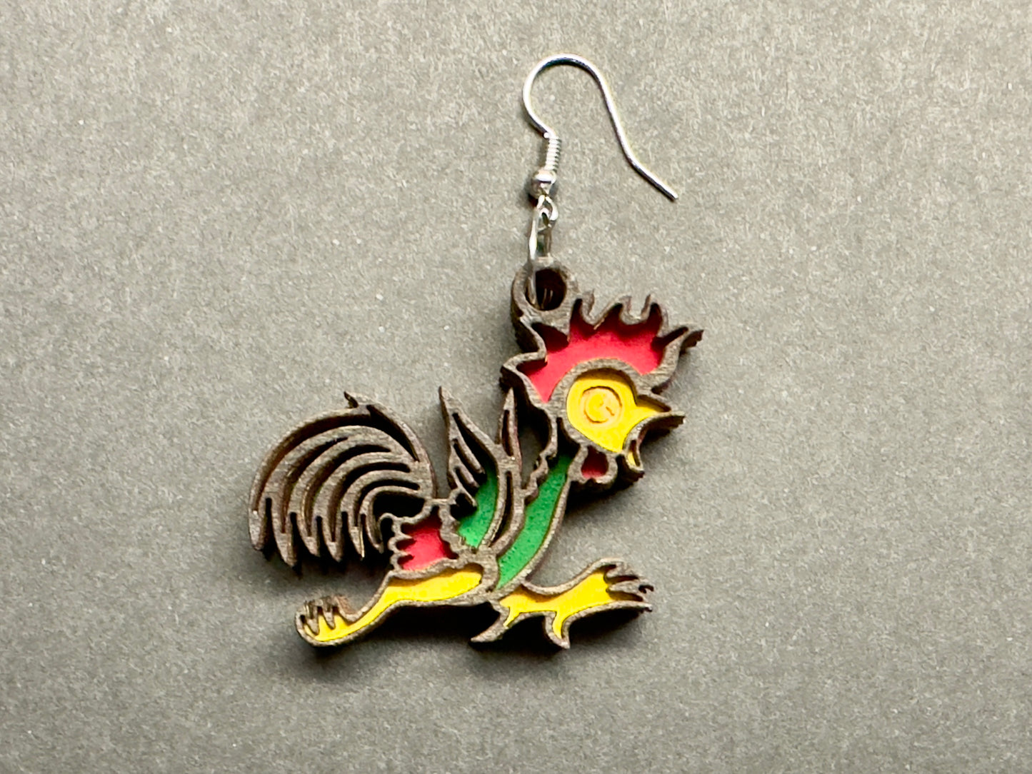 Chicken and Pig dangle earrings