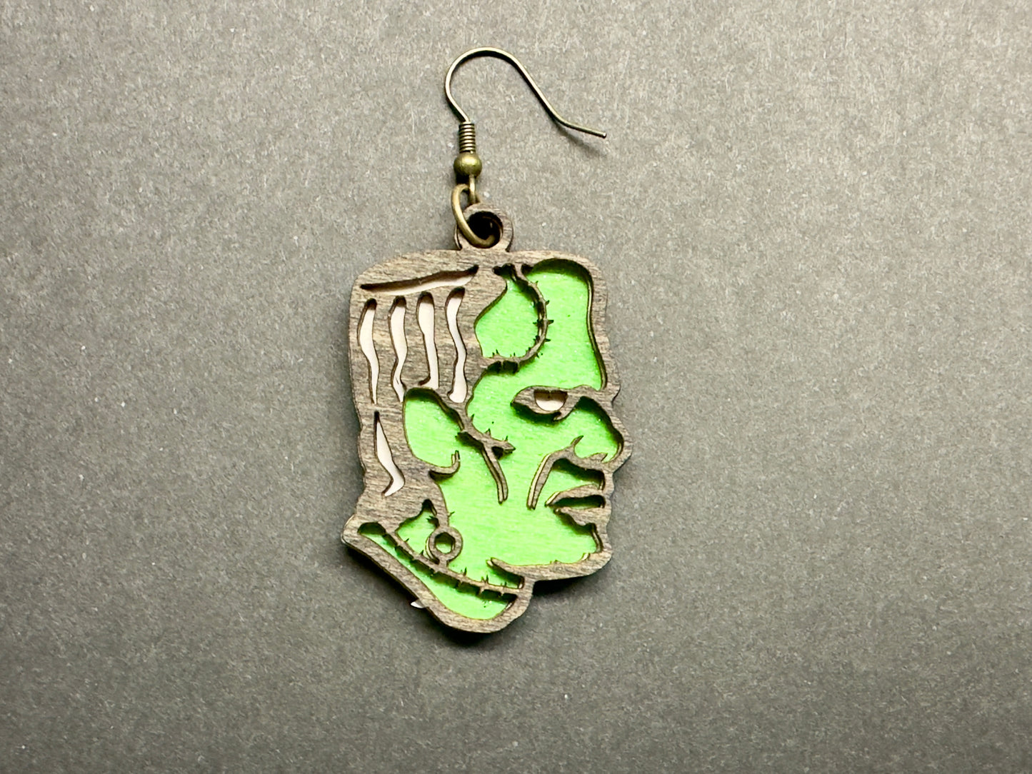 Mr and Ms Frankenstein’s Monster dangle earrings