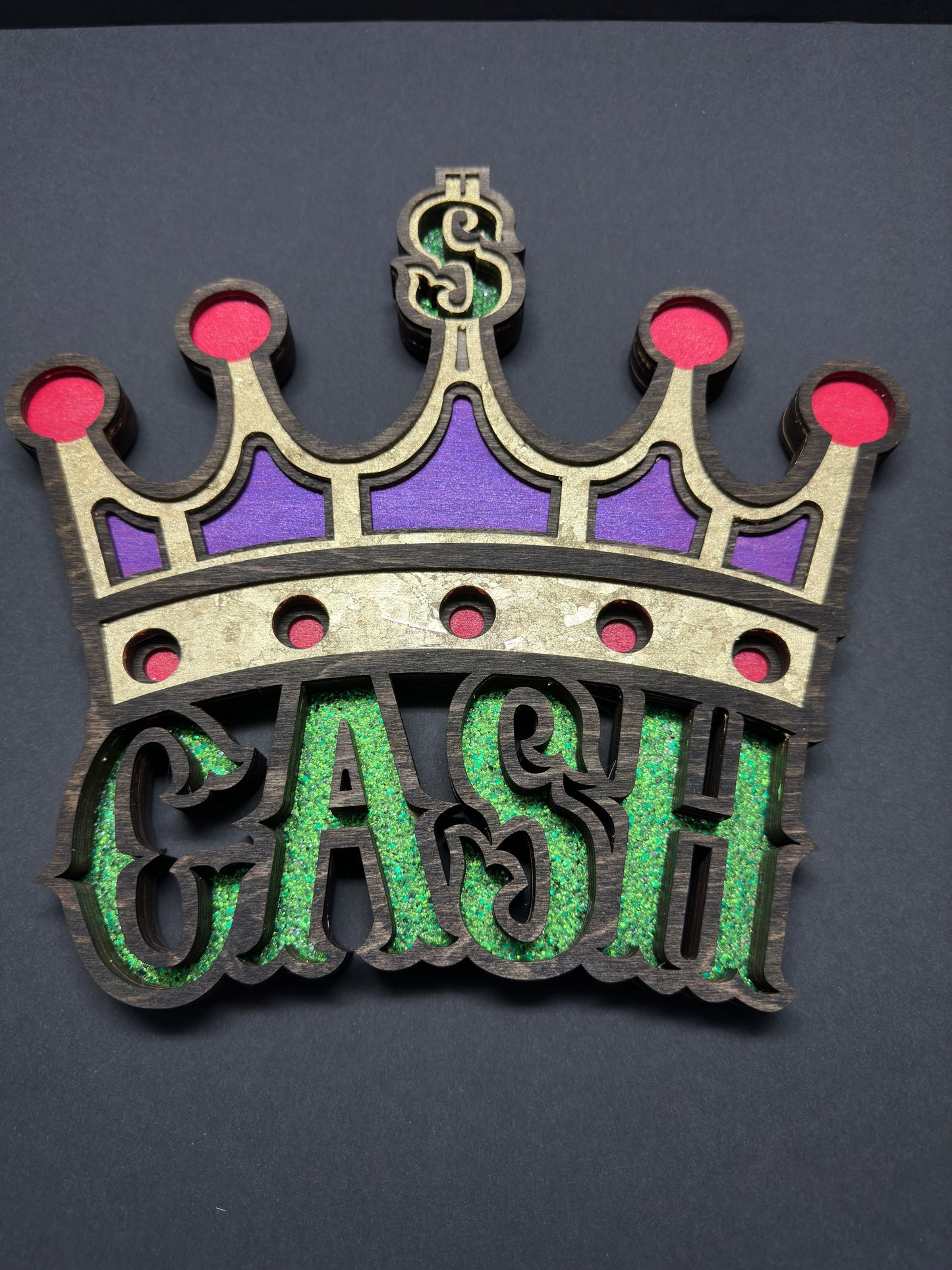 Cash is king laser cut sign